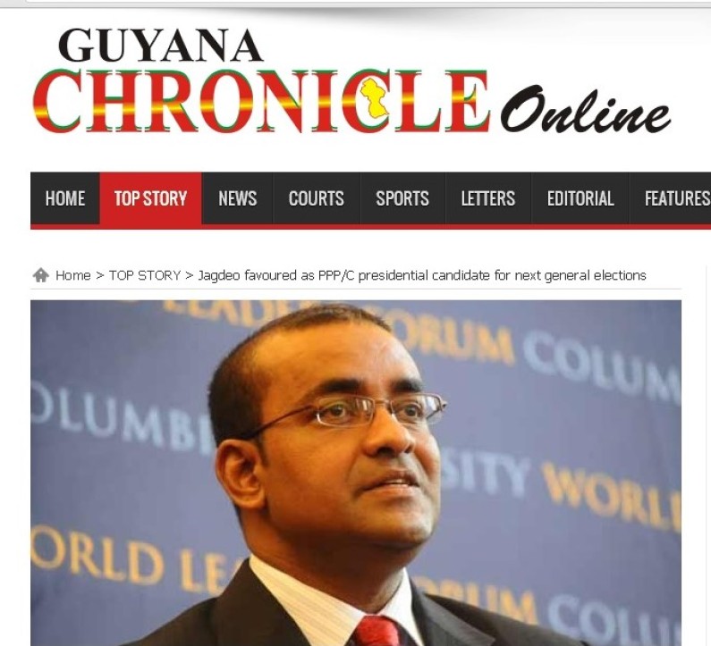 Chronicle Editors in hot water over Jagdeo best candidate story