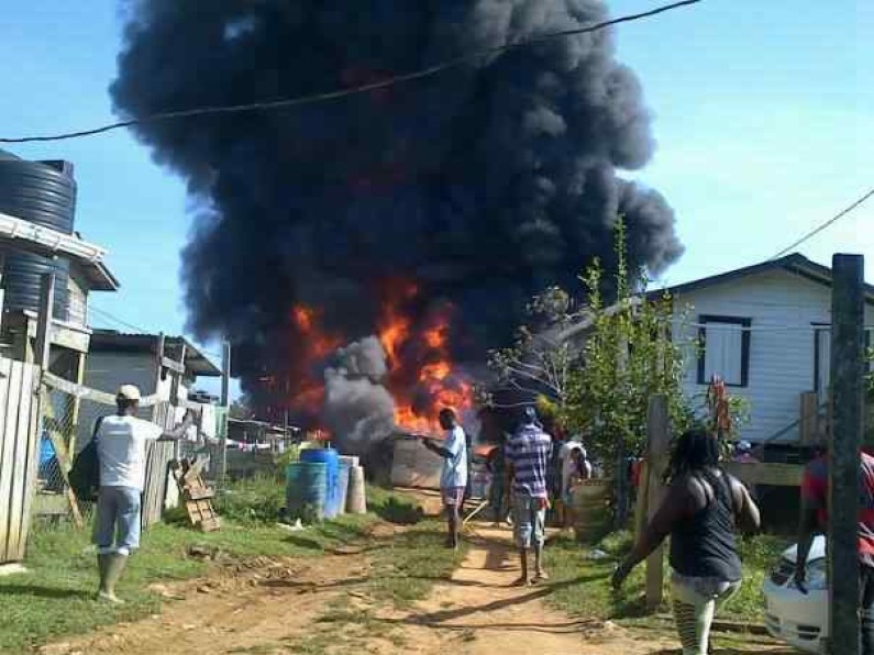 Fuel Tanker explodes at Port Kaituma; Houses and boats gutted