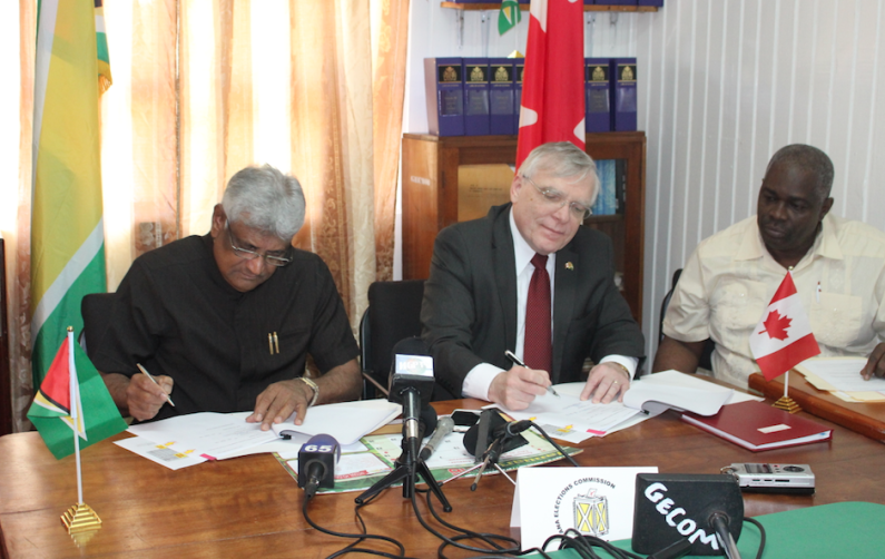 Canada gives more support to GECOM for LGE with CND$20,000 donation