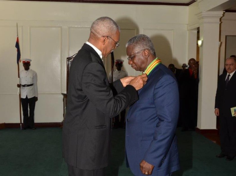 Barbados’ Prime Minister conferred with Guyana’s Order of Roraima