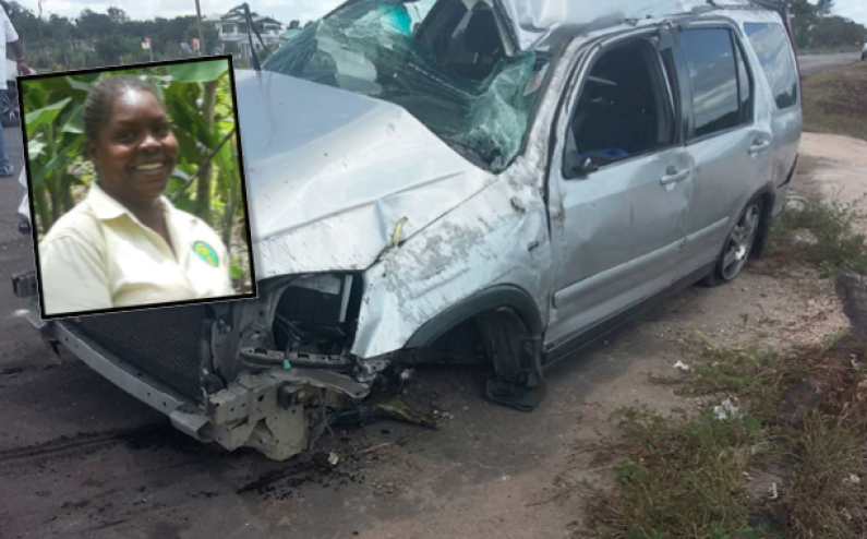 NAREI Crop Officer killed as vehicle topples on Linden/Soesdyke highway