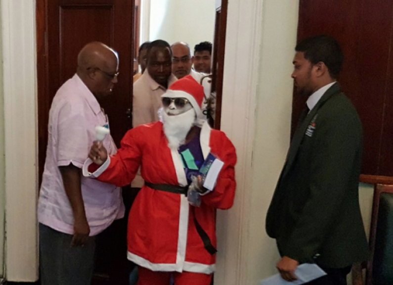 Parliament office probing Santa’s arrival as “serious breach of security”