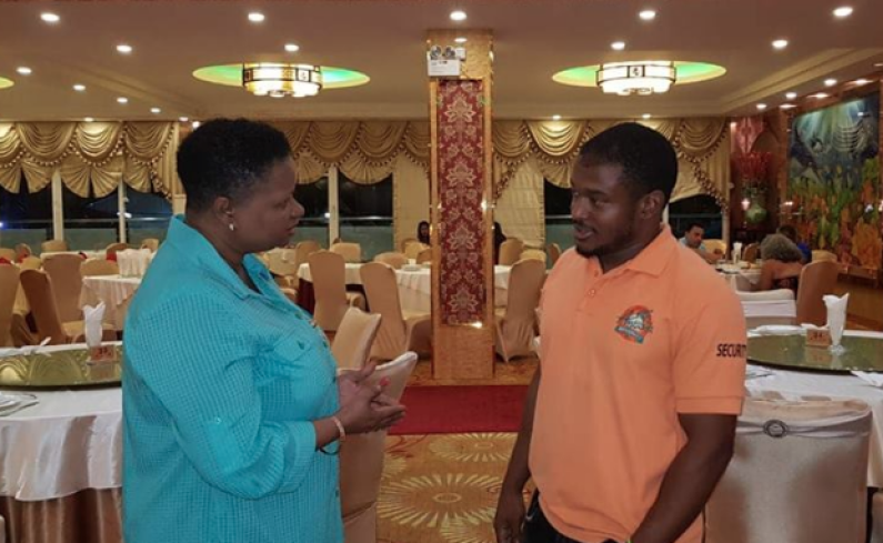 Minister Volda Lawrence offers apology to one of the security guards in parking lot fracas with Broomes