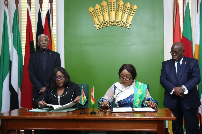 Guyana and Ghana sign visa-free travel agreement; Ghana interested in buying Guyana’s wood and rum