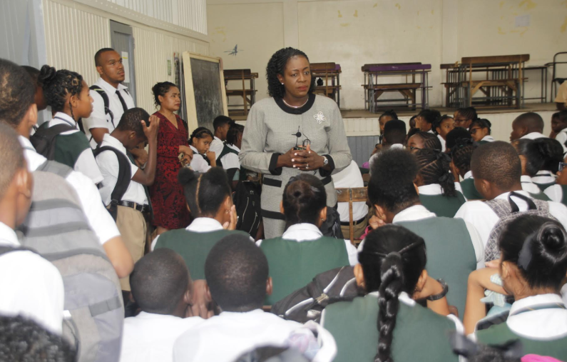 Education Minister meets with students and teachers of Richard Ishmael Secondary after schoolyard brawl