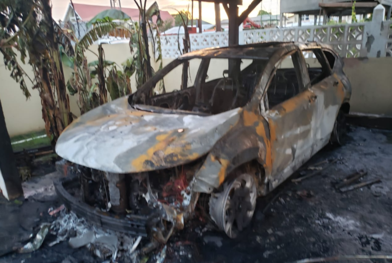 Fire completely destroys Travis Chase’s SUV and other vehicles in Public Service training compound; Arson suspected