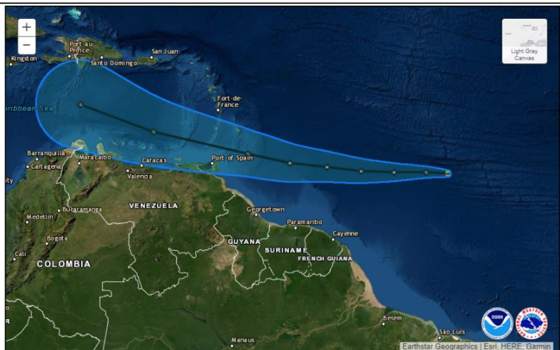 Guyana likely to experience thunderstorms as Tropical Storm moves across Atlantic