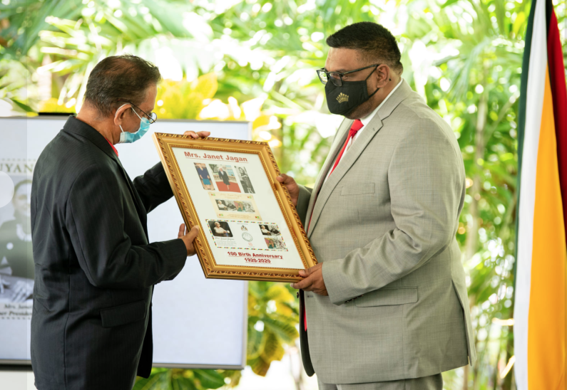 President calls for unified Guyana as commemorative Janet Jagan stamps are unveiled