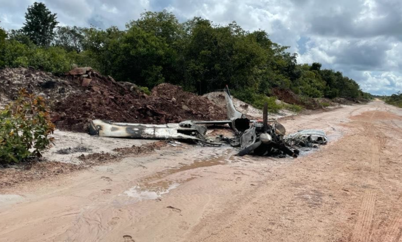 Still no trace of occupants or cargo of burnt plane found near Kwakwani