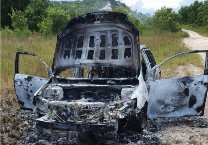Car used in Linden ambush execution found burnt on Blue lake road