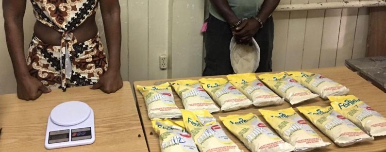 Two in custody for cocaine in milk powder packets