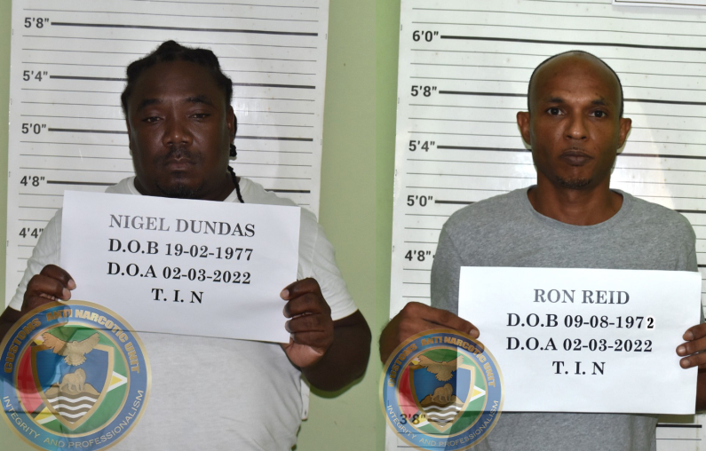 Two Georgetown men remanded to jail for allegedly trafficking cocaine-filled pellets