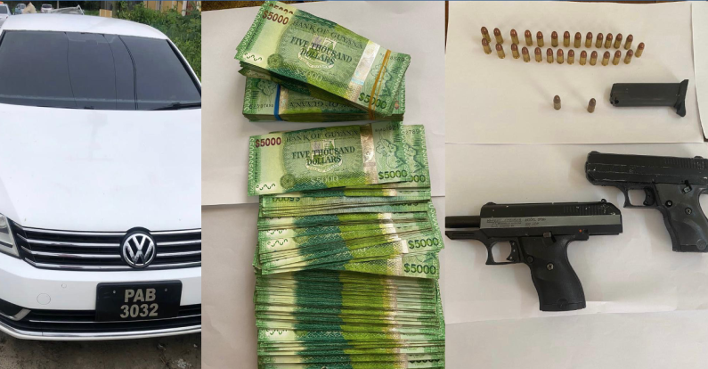 Guns, ammunition and large amount of cash found in employee’s car during police larceny probe at Government drug bond; Several arrested