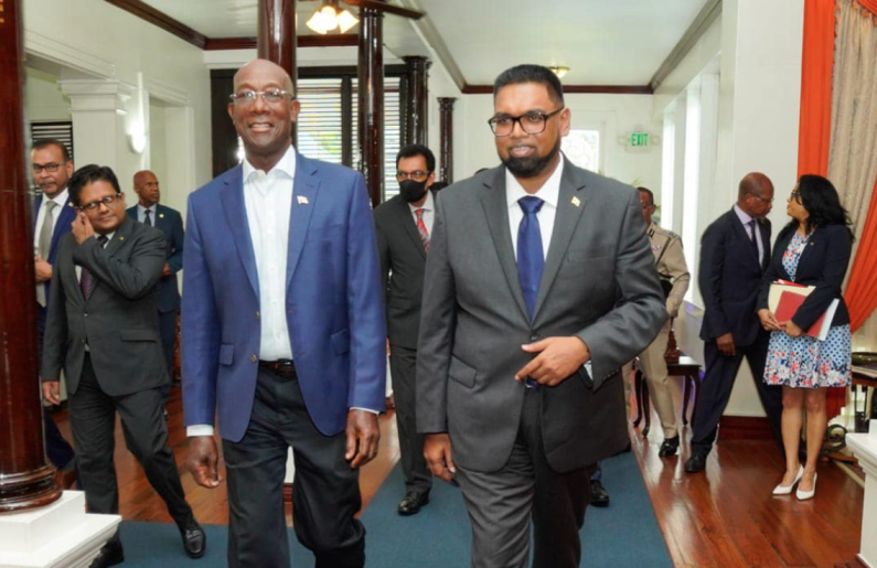 Guyana and Trinidad hold bilateral talks at State House; Energy, Agriculture and Security discussed
