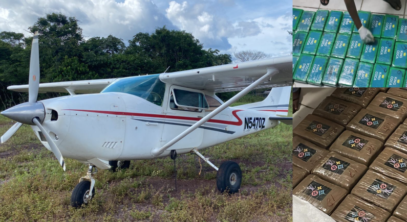 Foreign plane found on Mahdia Airstrip with over 600 pounds of cocaine; Two in custody