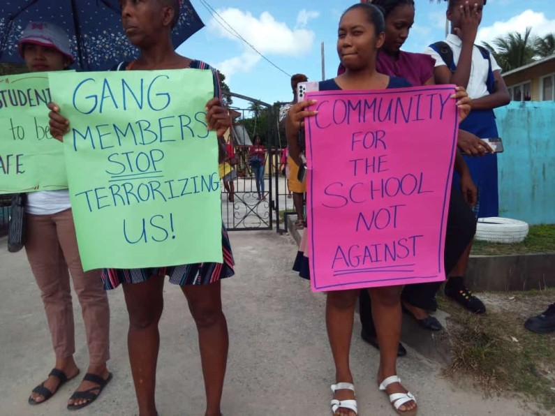 Teacher injured during gang invasion of school in Linden; Parents join teachers and students in protest
