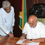 Contesting parties sign Elections Code of Conduct; Granger questions PPP’s sincerity