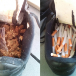 Marijuana and cigarettes found in shoes being delivered for prisoner at Lusignan