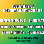 BREAKING:  Public servants to get salary increase ranging from 3% to 9%