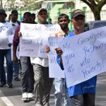 Sugar workers picket President’s Office demanding raise of pay