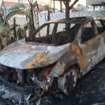 Fire completely destroys Travis Chase’s SUV and other vehicles in Public Service training compound; Arson suspected