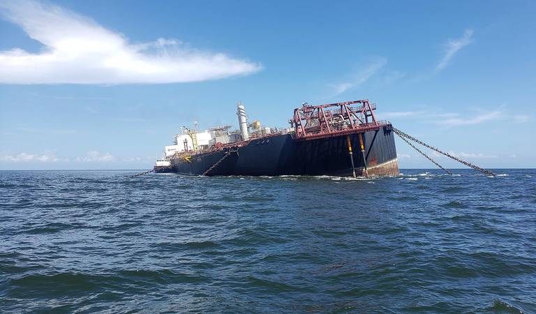 guyana's cdc closely monitoring sinking oil tanker near