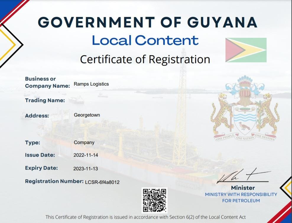Government considering appeal in RAMPS Logistics local content case – News Source Guyana