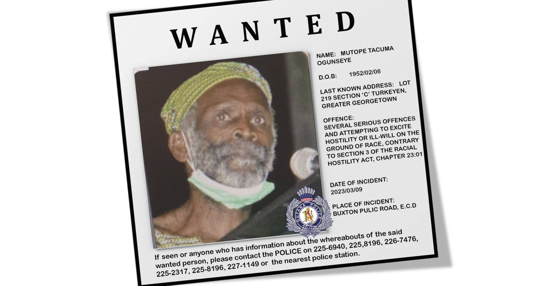 WPA consulting with Attorneys over wanted bulletin for Tacuma Ogunseye – News Source Guyana