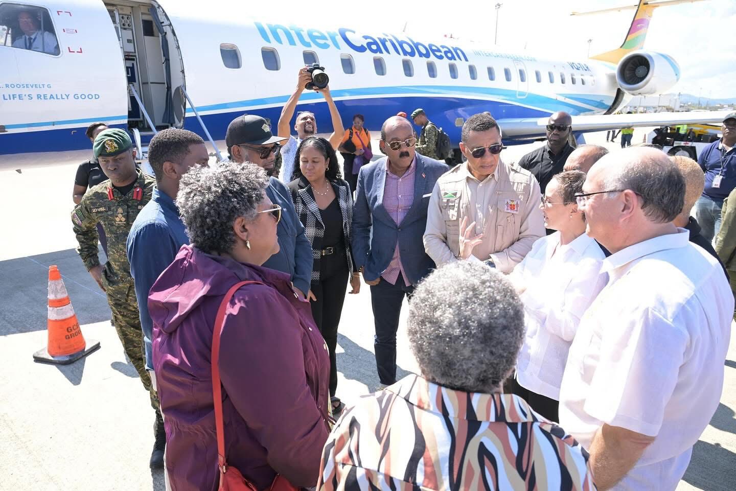 President Ali and other CARICOM leaders visit hurricane ravaged Jamaica