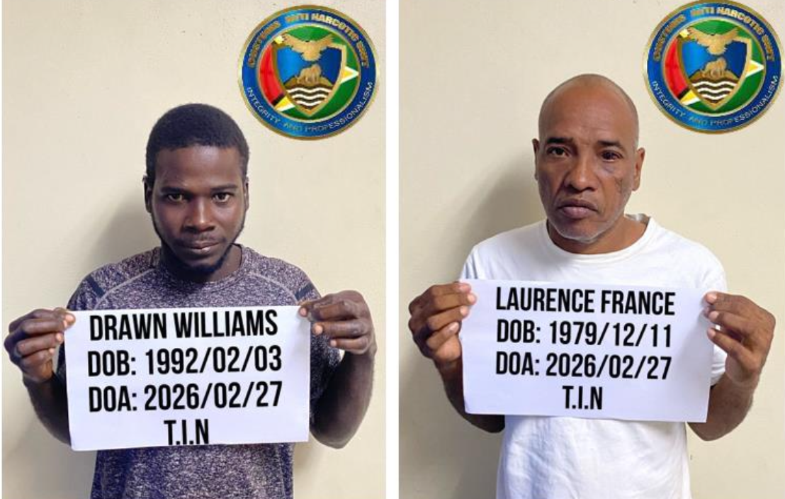 Two nabbed in Lethem with quantity of cocaine and marijuana
