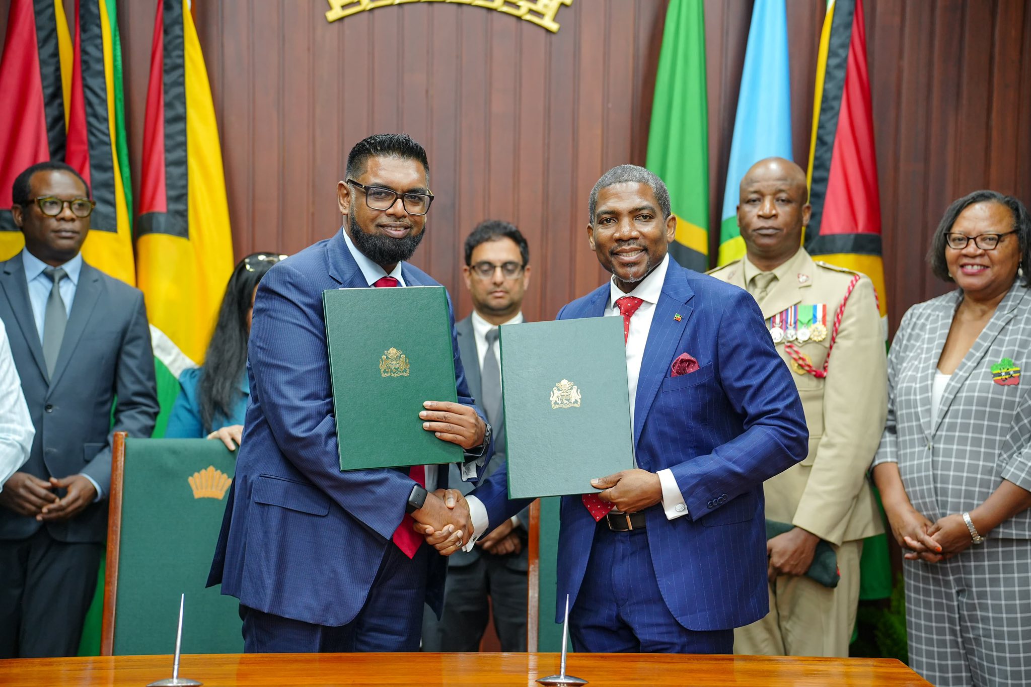 Guyana and St. Kitts-Nevis commit to cooperation in Security, Agriculture and Government Modernization