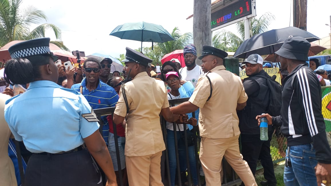Opposition parties protest at VP's Linden outreach and vow to continue wherever Government officials go